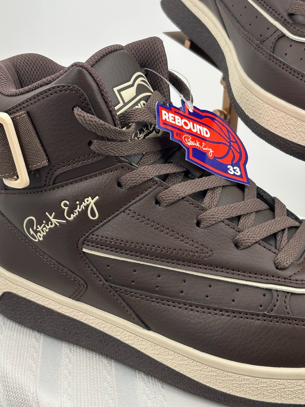 Rebound 33 By Patrick Ewing Brown & Cream Basketball Shoes, Size 8 Men’s